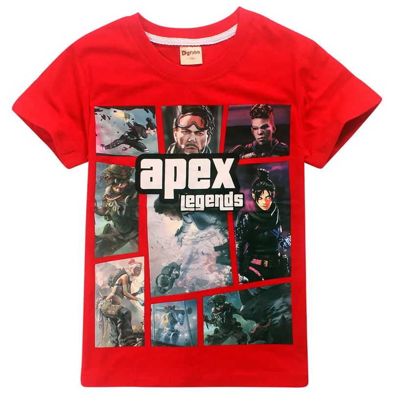 Apex Legends/Одежда для мальчиков с героями мультфильмов летние детские футболки топы для маленьких девочек и мальчиков, детские футболки с рисунками из мультфильмов