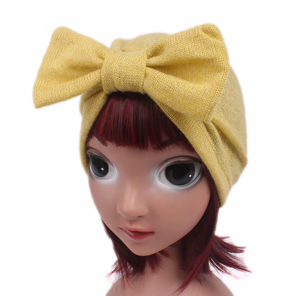 Детская богемная шляпа для маленьких девочек, шарф-бини, тюрбан, повязка на голову, шапка, новая мода, Прямая поставка, для новорожденных, шапка для девочек& 8 - Цвет: Цвет: желтый