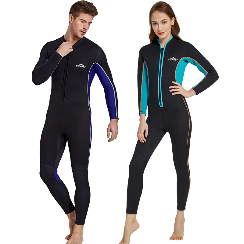 Sea 3mm Neoprene Men Women One-piece Suit Wetsuit Couples Lovers Front Zip Jumpsuit Scuba Snorkeling Swimming Diving |