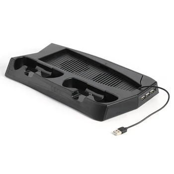 

For PS5 Vertical Game Cooling Fan Stand for PlayStation 5 Digital Edition with 14 Game Slots 3 Hub Port Dual Controller Charging