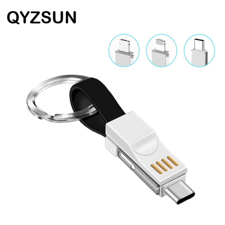 3 в 1 Micro Usb type C брелок кабель шнур для samsung Xiaomi Microusb зарядное устройство данных