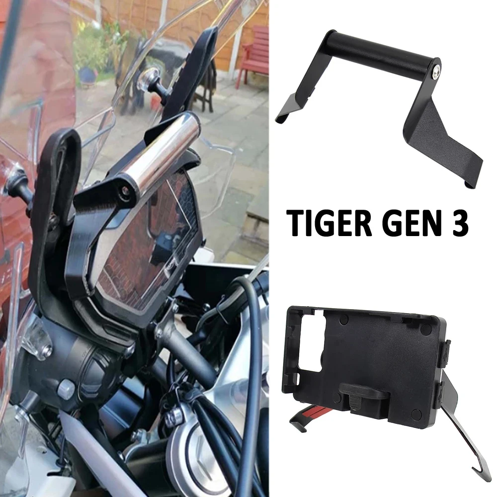 NEW BLACK Motorcycle Accessories GPS Phone Mount Bracket Stand Holder Fit For Tiger Gen 3 TG3