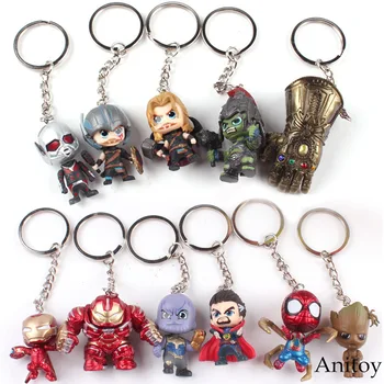 

Marvel Avengers Toys Thanos Doctor Strange Tree Man Spiderman Iron Man Hulkbuster Ant Man Thor Action Figure Purse Keychain