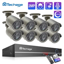 Techage H.265 8CH 1080P POE NVR Kit sistema di sicurezza CCTV HD 2.0MP IR registrazione Audio esterna telecamera IP P2P Set di videosorveglianza