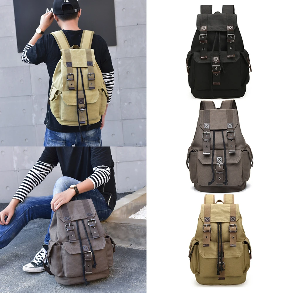 Mochila de lona Estilo Vintage hombre y mujer, bolsa de viaje informal para estudiantes, senderismo, viaje, Camping, novedad de 2022|Mochilas| - AliExpress