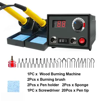 

With Screw Multifunction Handicraft Pen Adjustable Temperature Penholder Draw Leather Pyrography Tools Wood Burning Machine Kit