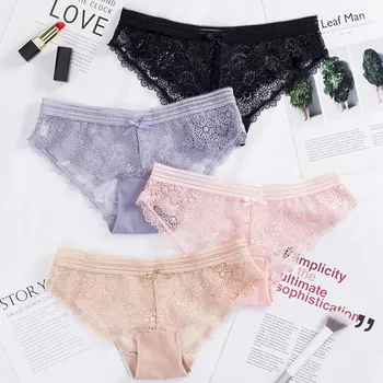 

ETOSELLSeamless Briefs Underwear Women Nylon Briefs Mid-Rise Lace Women Panties