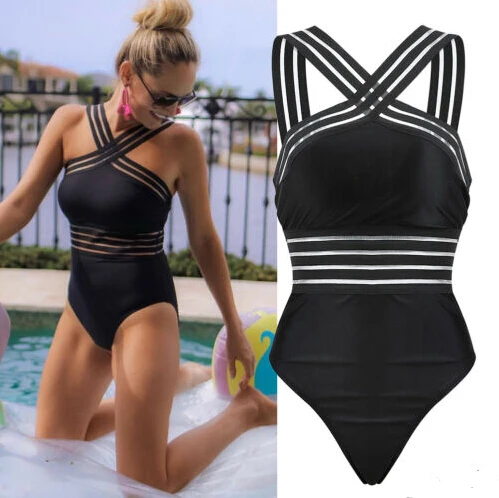 

2019 Sexy Women One-piece Cheap Padded Push-up Swimsuit Swimwear Beachwear Bikini Bathing Monokini Biquini Suit