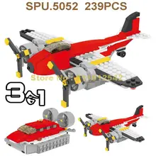 Avión de exploración militar 3 en 1, juguete de bloques de construcción, 207, 239 Uds.
