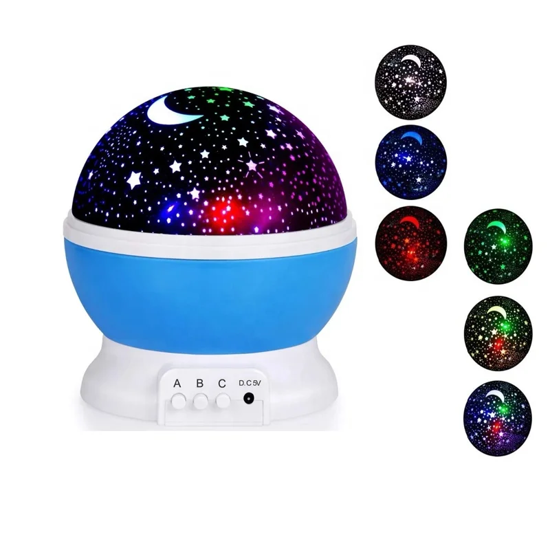 starry sky led night light projector battery usb charging colour Automatic rotating Novelty Baby Light Christmas birthday Gift