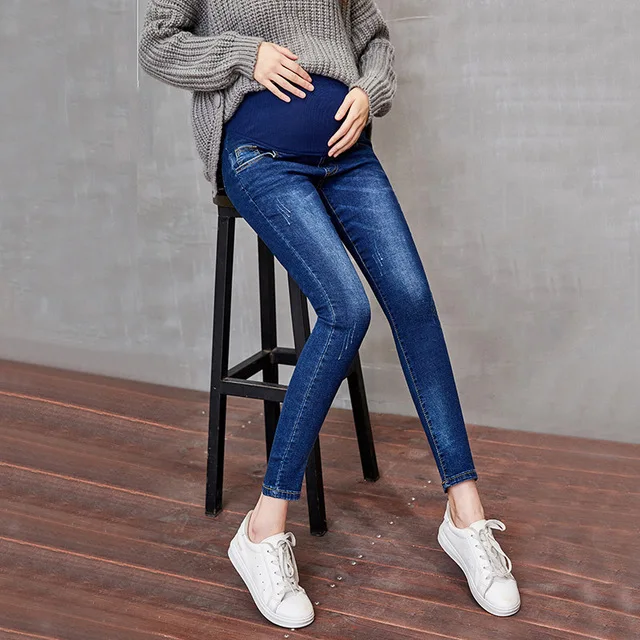 700-dark blue Подростковая одежда для беременных; брюки для беременных; сезон осень-весна; модные джинсы для беременных; эластичные джинсовые брюки - Цвет: 700-dark blue