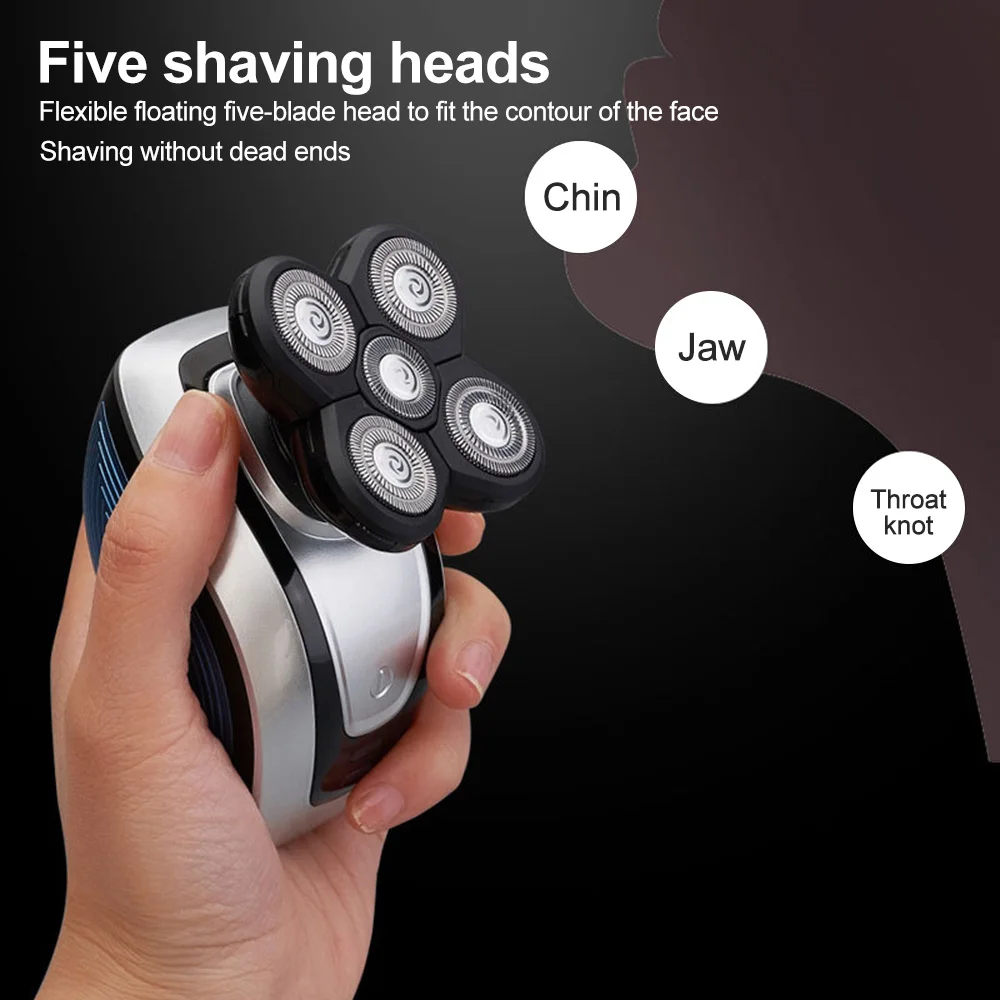 5 Floating Heads Electric Shavers Hair Trimmer 4D Eectric Clipper Set Bald 4 in 1 Shaver Nose | Бытовая техника