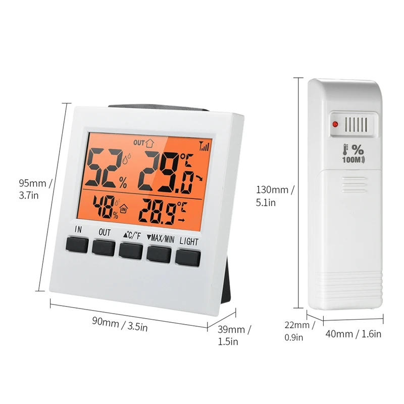 Крытый/Открытый беспроводной Метеостанция ЖК Цифровой термометр гигрометр Измеритель температуры и влажности терморегулятор