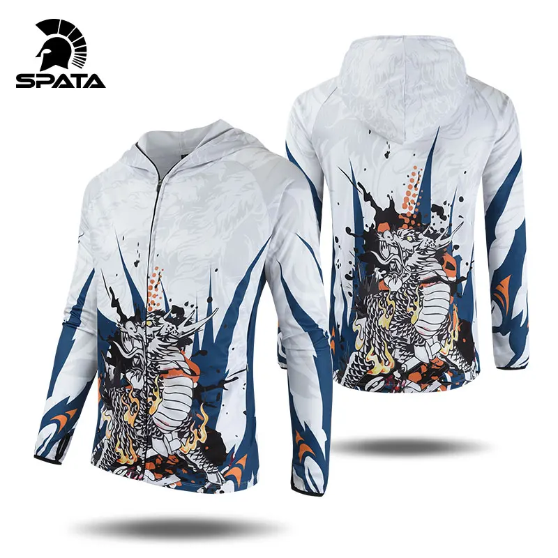 Sweat-shirt imprimé à manches longues et col rond pour hommes -W3G264Z8