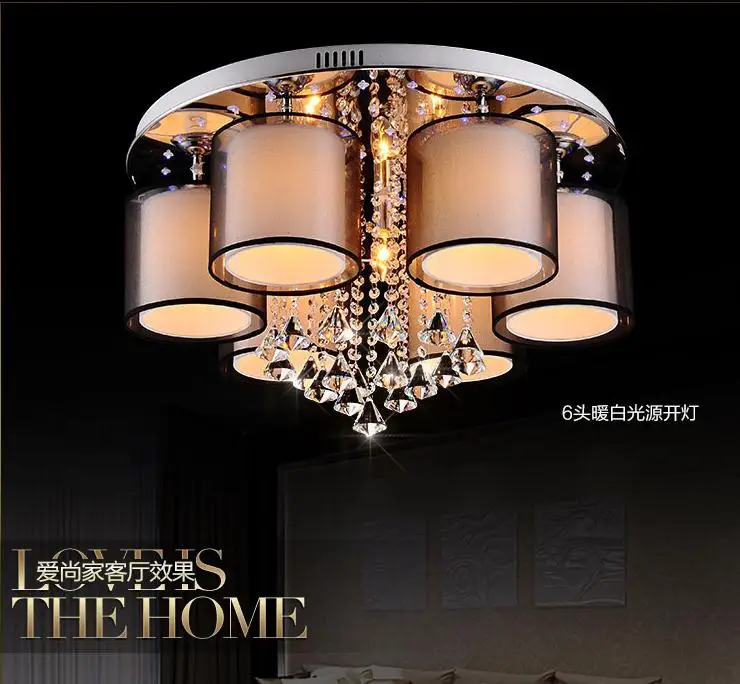 

LED E14 chandelier DIY living room Modern minimalist diamond crystal fabric lampshade home deco lustre crystal lighting fixture