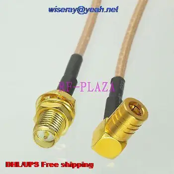 

DHL/EMS 100 pcs Cable 6inch RPSMA female bulkhead to SMB female 90 degree angle RG316 Pigtail jumper cable -A2