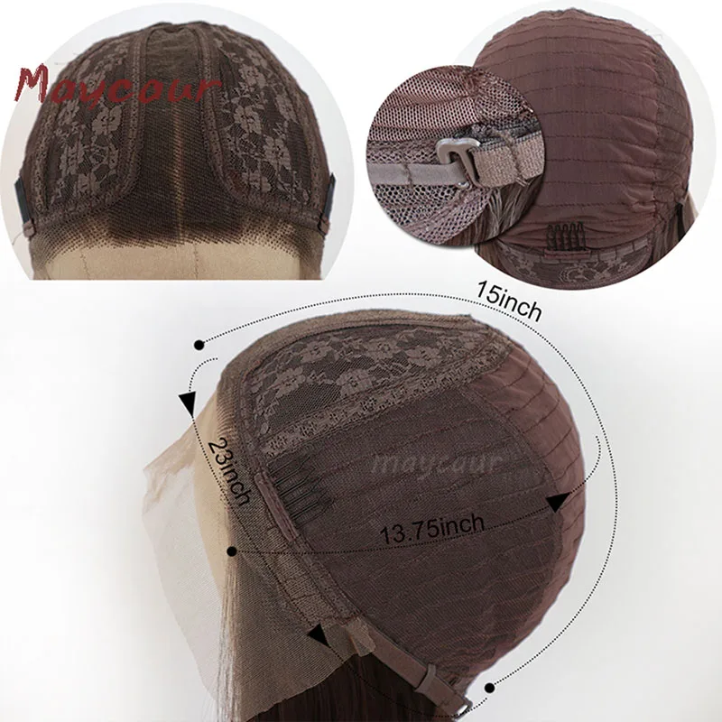 Ombre Color Short Bob Synthetic Lace Front Wigs For Women Middle Part Lace Wigs with Natural Hairline