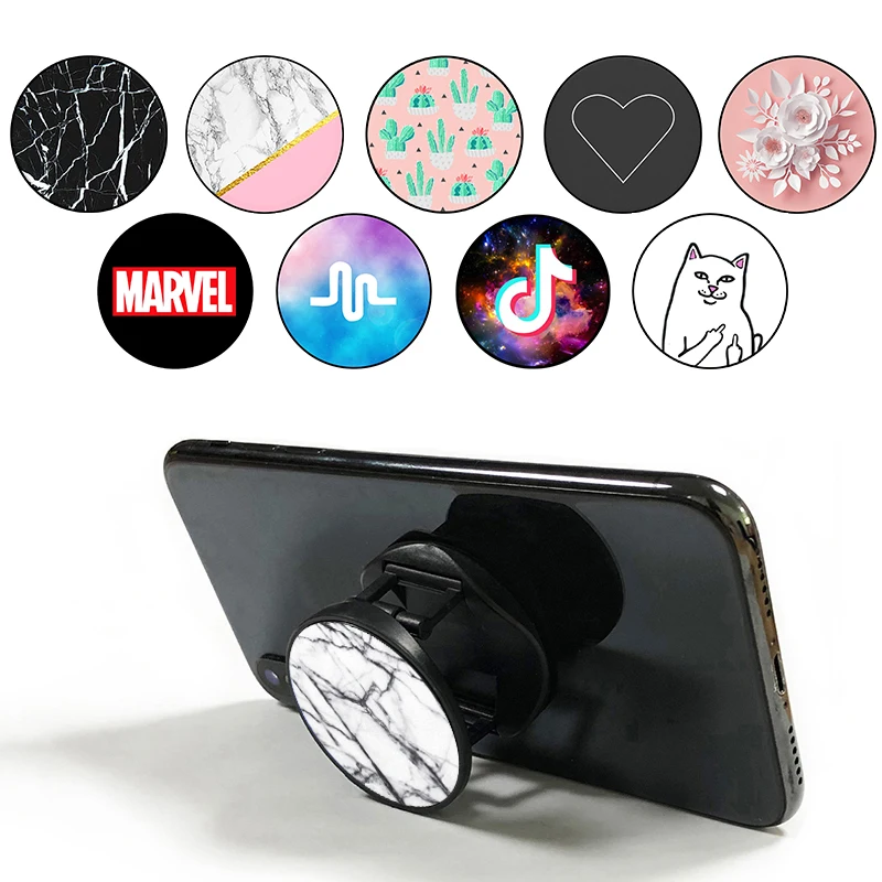 

Marble Phone Socket Foldable Mobile Phone Stand Phone Holder For Smartphones and Tablets Pocket Socket Finger Ring попсокет