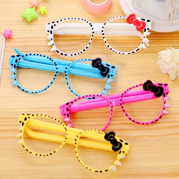 

Cute Funny Bow Plastic Glasses Shape Pen Cartoon Toy Frame Without Lens Child Girl Student Craft Stationery