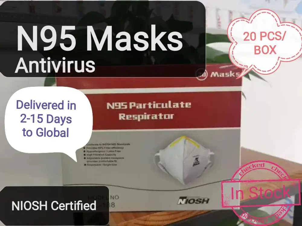 

20 PCS/Box N95 Labelled Masks NIOSH Certified Individual English Package