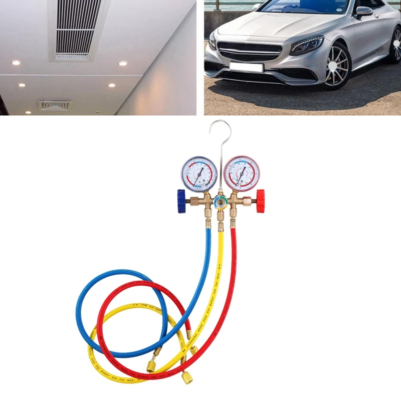 Автомобильный R12 R22 R404A R134A хладоагент кондиционирования воздуха Манометр манифольда набор