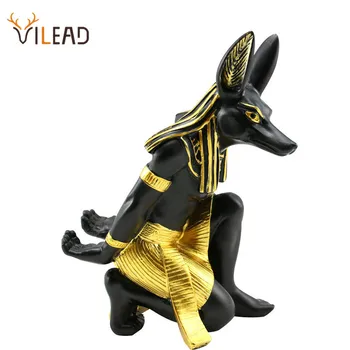

VILEAD 7'' Resin Anubis God Wine Rack Figurines Egypt Dog God Miniatures Statue for Vintage Home Decor Creative Crafts Gifts