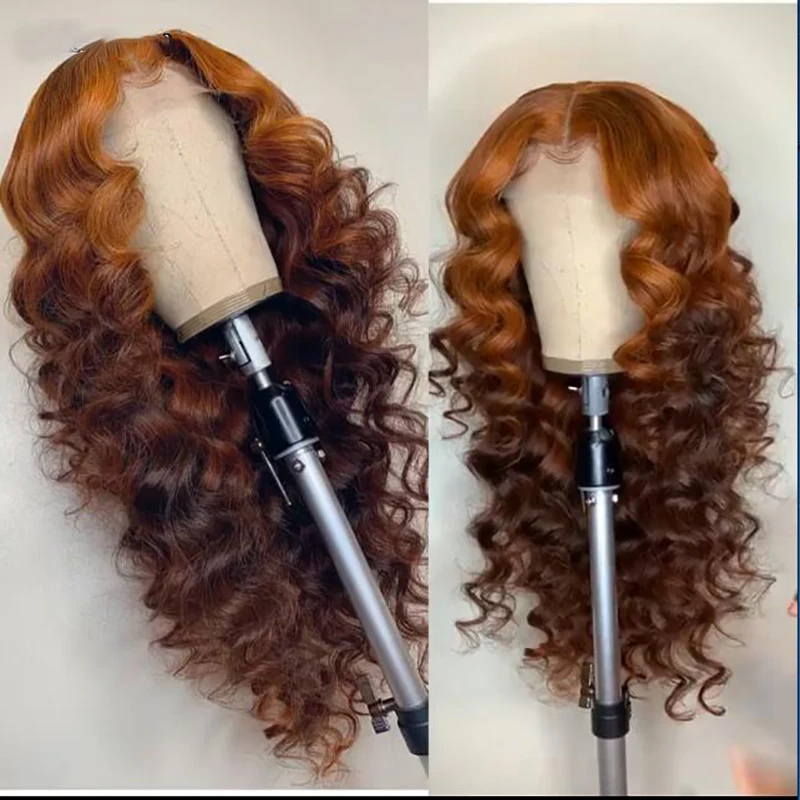 Коричневые парики Omber на сетке спереди с предварительно выщипанной линией волос