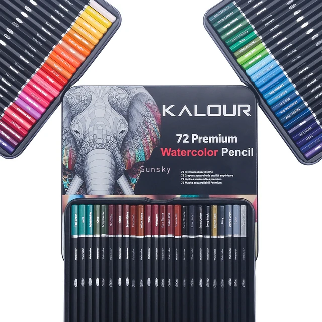 KALOUR – crayons de couleur solubles dans l'eau, Kit d'art professionnel de  72 couleurs, idéal pour la coloration, l'ombrage, pour artistes débutants  et professionnels - AliExpress