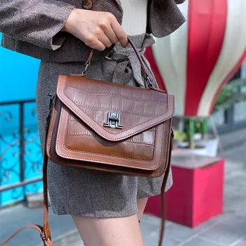 

2020 New Brand Design Women 's Tote Bags Luxury Crocodile Massenger Bag Genuine Leather Crossbody Bags All -match Shoulder Bags