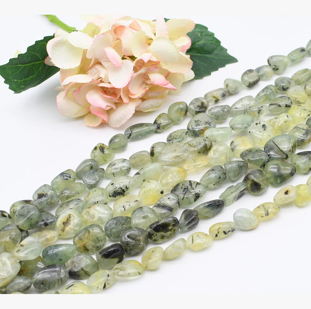 13-16x15-22 Natural Prehnites Beads Irregular Oval Genuine Stone Loose Spacer Beads For Jewelry DIY Making Bracelet 15''