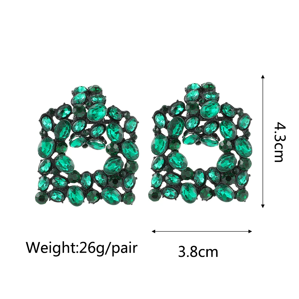 Ztech New Green Series Set Earrings Designer Jewelry Crystal Tassel Za Accessories Handmake Statement Bijoux Pendientes Brincos