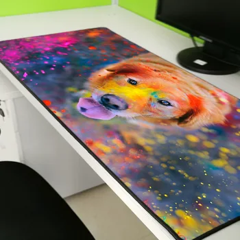 

Yuzuoan Wallpaper_dog Paint Mousemat Non-slip Laptop Mousepad Keyboard Lock Mouse Pad 40x90cm 30x60cm