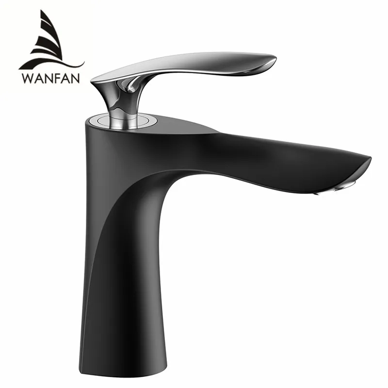 Basin Faucets Elegant Black Bathroom Faucet Hot and Cold Water Basin Mixer Tap Chrome Finish Brass Toilet Sink Water Crane 220K