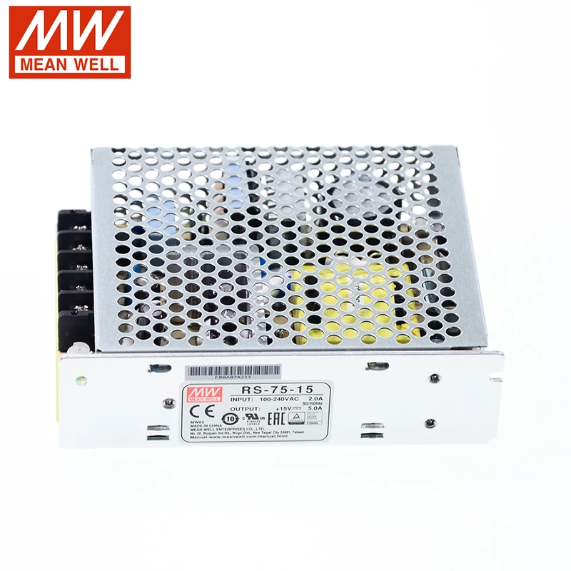 [Семь Неоновые] бренд MEAN WELL представляет RS-75 3,3 V 5V 12V 15V 24V 48V 75 Вт высокое Мощность высокая эффективность один Выход переключение Питание