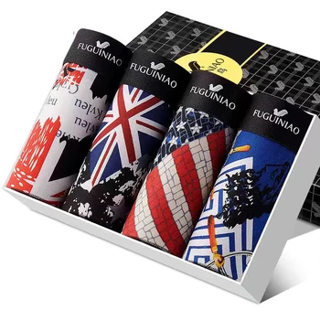 

2/4pcs/Lot Men Underwear Boxers Boxer Hom me Male Underpants Brand Shorts Boxer Shorts Sexy Man Cotton Male Printed pants