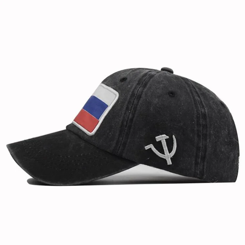 Новая бейсболка с российским флагом хип-хоп Моющийся хлопок Snapback Кепка дешевая облегающая Кепка для мужчин и женщин