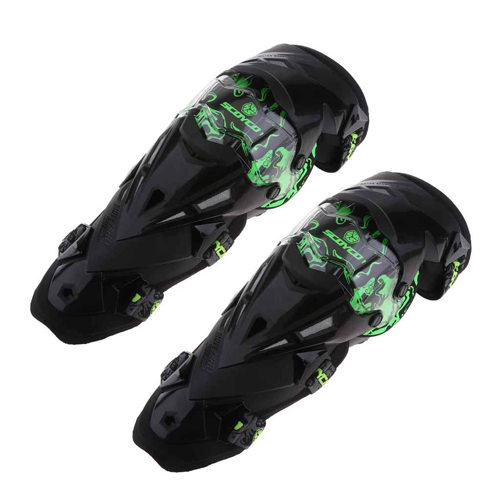 Windproof Knee Shin Armor Protective Guard for Motorcycle Motocross Green