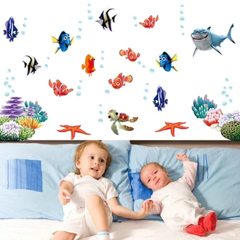 

Wonderful Sea World Find Nemo Removable Vinyl Wall Art Stickers Window Decals Bathroom Decoration Stickers for Nursery Kids Room