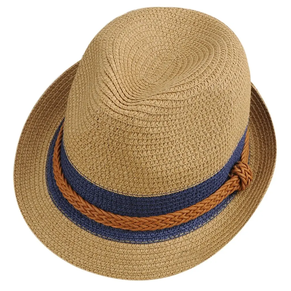 

Fashion Design Women Girls Summer Hat Casual Fashion Ladies Stitching Color Sun Block UV Protection Straw Hat Jazz Caps