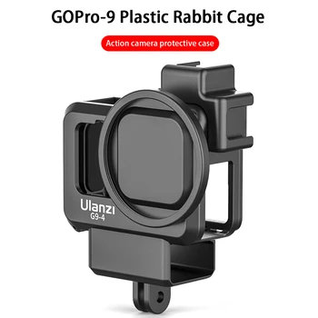 

Action Camera Housing Light Stand Case Vlog Accessory Protective Anti-fall Black ABS Cage Cold Shoe Mount For Gopro Hero 9