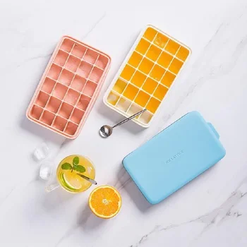 

DIY Hexagon Silicone Ice Cube Mould Square with Lids Pudding Chocolate Mold Cold Drink Ice Cube Trays Kitchen Bar Accessories