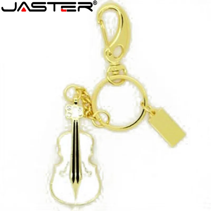 Металлическая мини скрипка JASTER для гитары USB флеш накопитель со стразами 64 ГБ/16