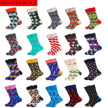 

Downstairs Men Socks 2019 Hot Fashions Flower Biscuits Thousand Paper Crane Hip Hop Trend Gifts for Men Cotton Dressl Socks Long