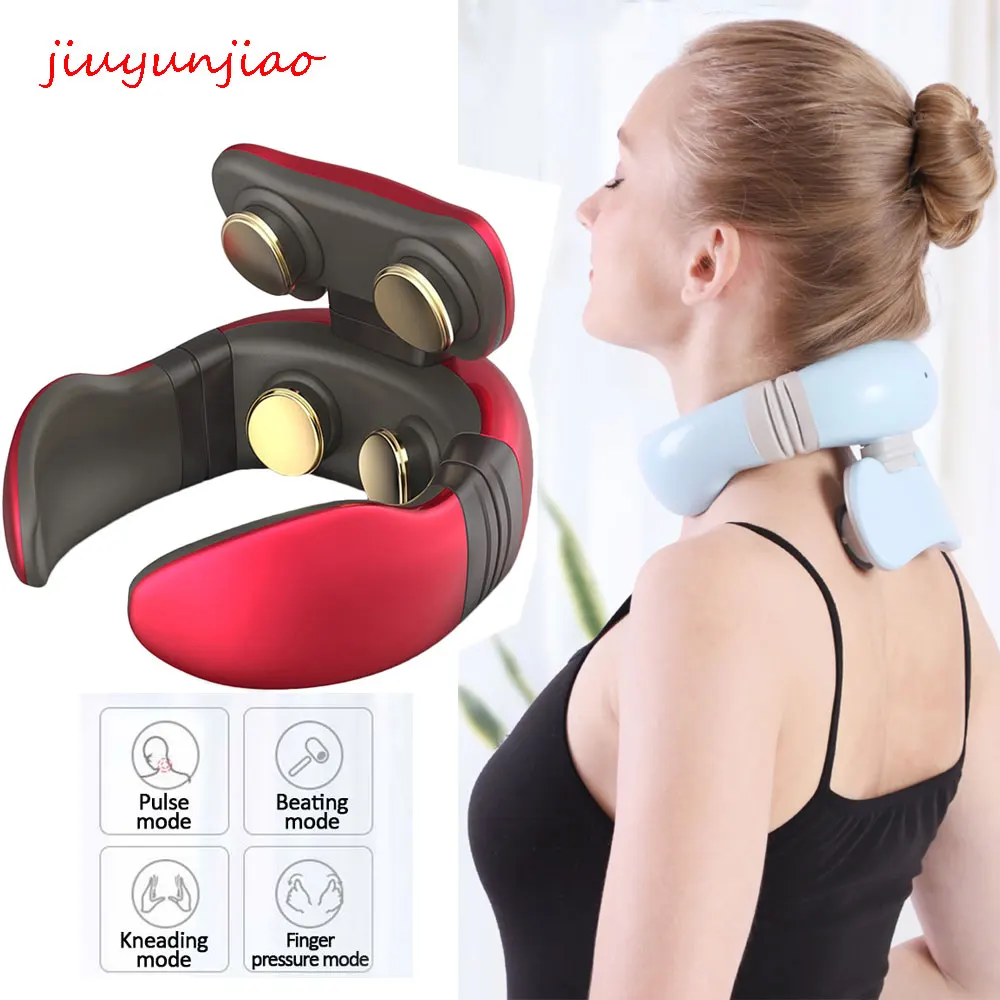 

4D Pulse Heated Neck Massager Relieve Neck Pain Electric Neck Massage Equipment with 3 Mode and 15 Speeds Rechargeable Smart