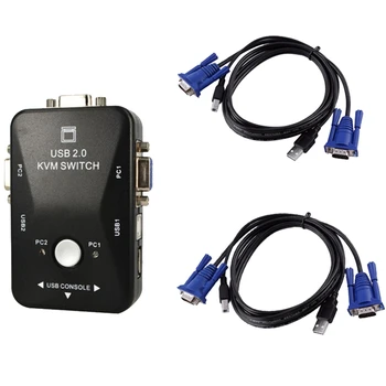 

Usb 2.0 Kvm Switch 2 Port Usb Switcher 1920*1440 Vga Svga Switch Splitter Box For Computer Sharing Monitor Keyboard