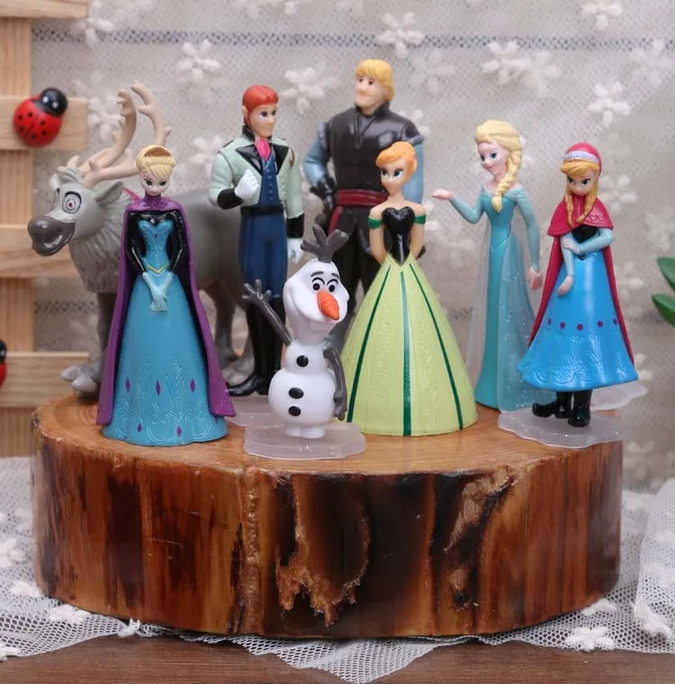 Игрушки Disney 8 шт./компл. 5-9 см замороженная Анна Эльза Кристофф Олаф экшн-фигурки