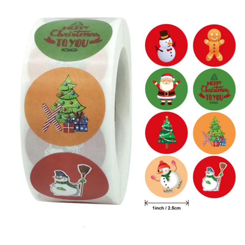 500pcs Gold Foil Merry Christmas Stickers Seal Labels Xmas ...