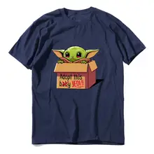Adopt This Jedi Baby Yoda забавная футболка Мандалорская Мужская короткая футболка Рождество