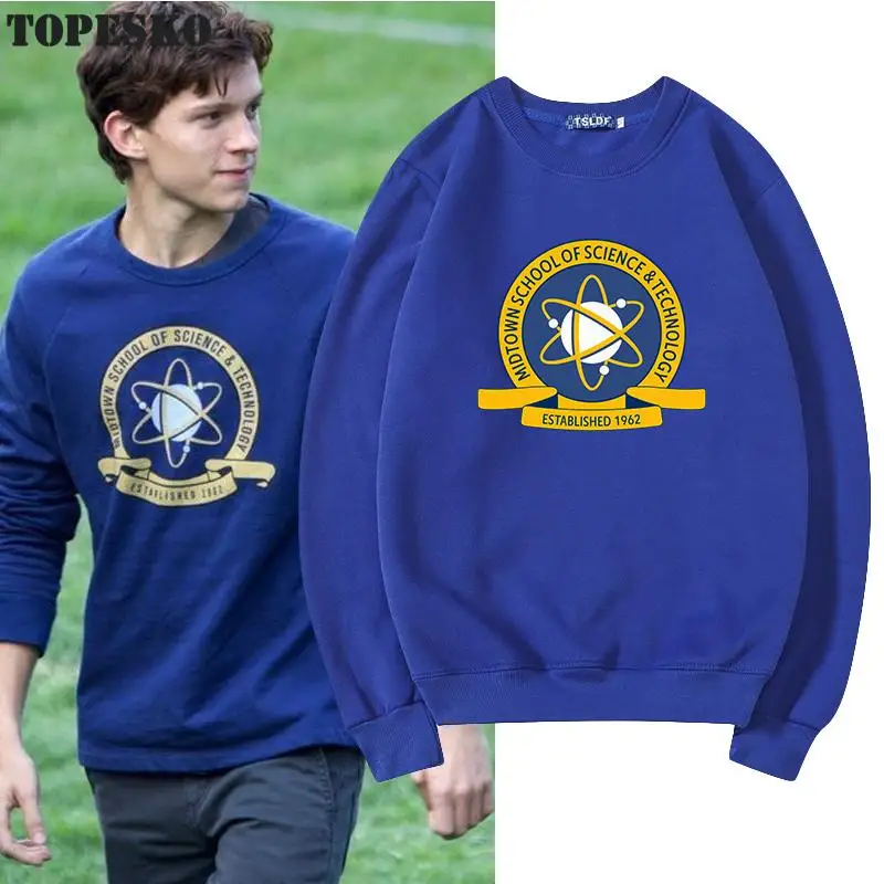 

TOPESKO Spiderman Tom Holland Men Women Hoodies Science Technology School Print Streetwear Homme Unisex Sweatshirt