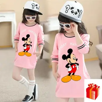

Baby Girls Clothing Princess Dress Kids Clothes Mickey Long Sleeve Birthday Dresses Christmas Costume Pink and Red Dress 5-12Y